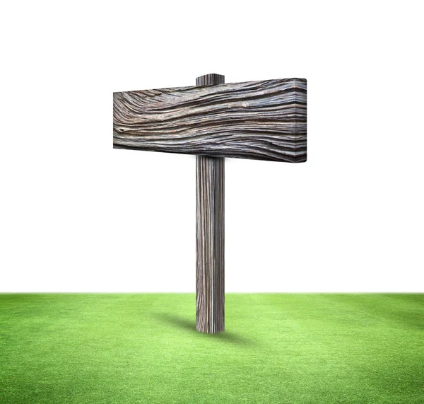 Stará vývěsní štít na trávníku — Stock fotografie