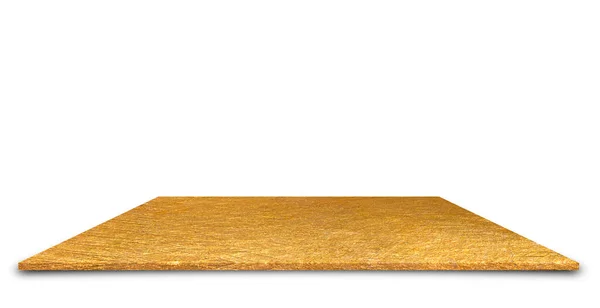 Золотая Металлическая Пластина Белом Фоне — стоковое фото