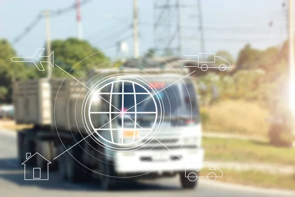 Technologická Technologie Pro Pozemní Dopravu Těžkými Nákladními Vozidly — Stock fotografie