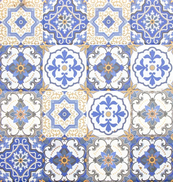 Dlaždice Vzor Portugalský Nebo Španělský Retro Staré Dlaždice Mozaika Středomořský — Stock fotografie