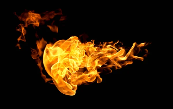 Burning Flame Abstract Black Background — 图库照片
