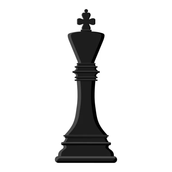 Kreslený Černý Šachový Král Izolovaný Bílém Pozadí Šachové Ikony Vektorová — Stockový vektor