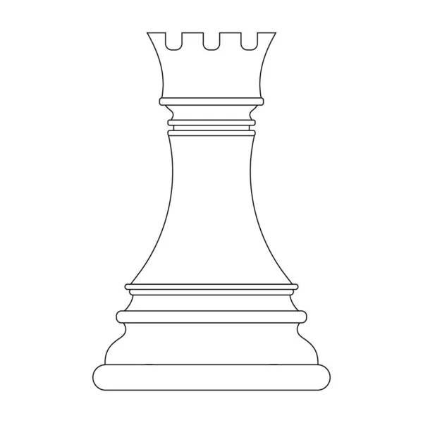 Décrivez Silhouette Tour Échecs Isolée Sur Fond Blanc Icônes Échecs — Image vectorielle