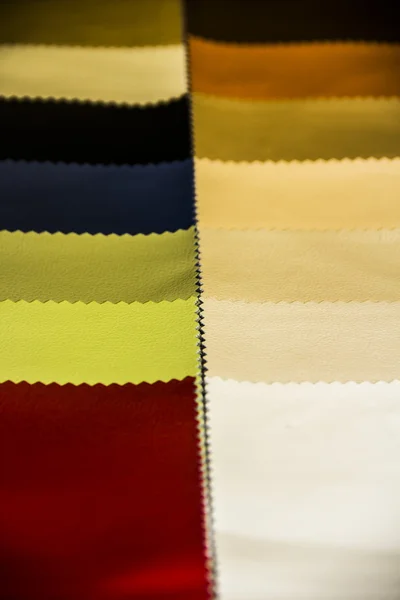 Leather different colors,leather samples close up — Stock Photo, Image