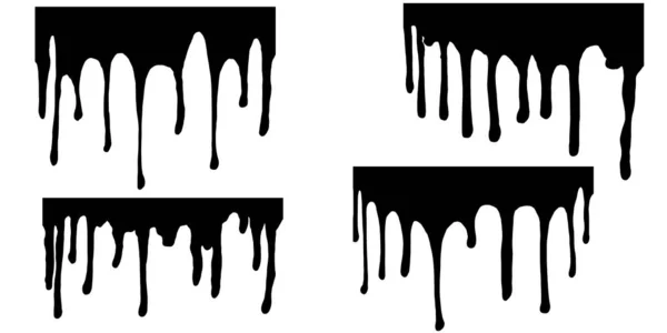 Schwarze Farbe Tropft Rand Abstrakte Blob Vektor Illustration Isoliert Auf — Stockvektor