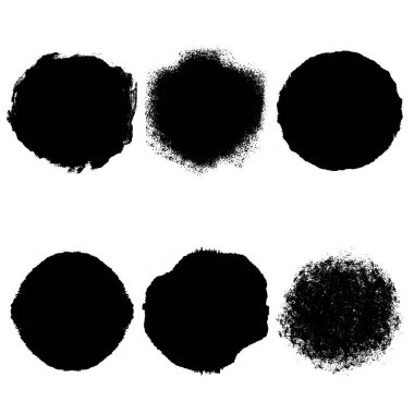 Doku Koleksiyonu, Çemberler, Etiketler, Rozetler Ayarlandı. Vektör sıkıntı dokusu. Üzüntülü üst üste çember işareti dokusu tasarımı.