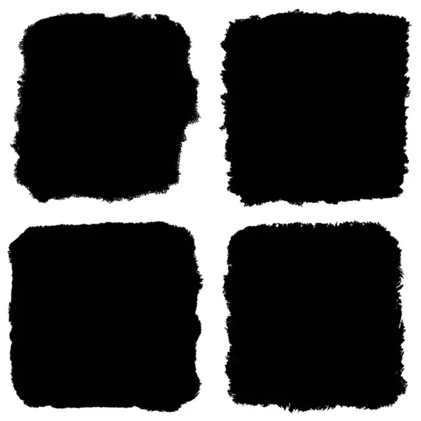 Schwarz Distressed Pinselstrich Isoliert Auf Weißem Hintergrund Vektorillustration — Stockvektor