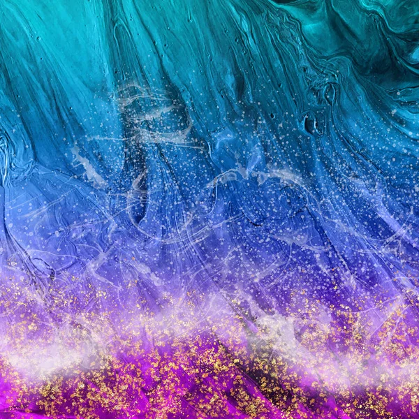 Blue Marble Liquid Art Print Sea Surface Sea Waves Summer — Stock Photo, Image