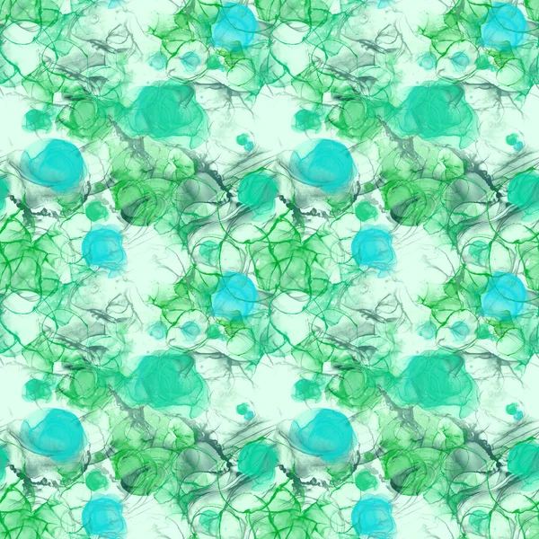 Green Alcohol Ink Seamless Pattern Modern Design Alcohol Ink Illustration — Stock Photo, Image