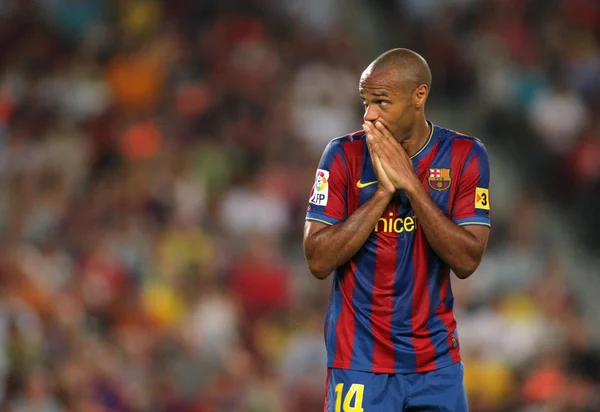 Futbol club barcelona gracz thierry henry — Zdjęcie stockowe