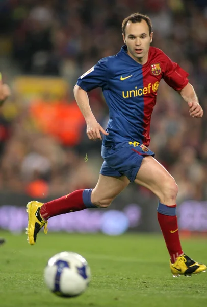 Andres iniesta i fc barcelona — Stockfoto