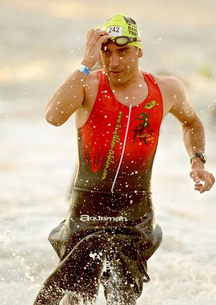 Konkurenta na barcelona triathlon 2009 — Zdjęcie stockowe