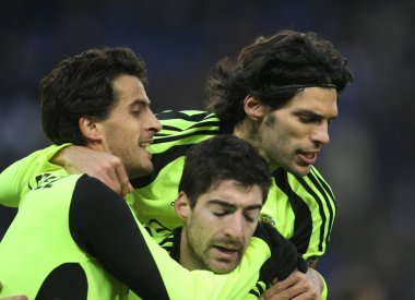 Jorge lopez (l), lafita (r), arizmendi (b) zaragora