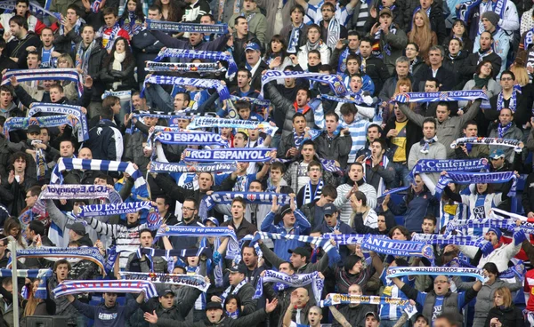 Group of supporters of Espanyol — Stock Photo, Image