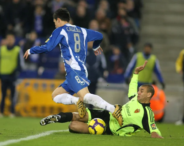 Espanyol ile Diogo (R) Zaragoza Callejon (L)