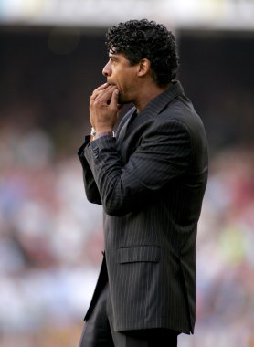 Frank Rijkaard coach of Barcelona clipart