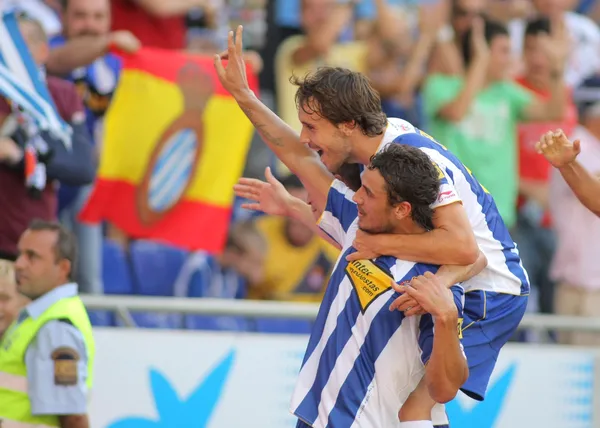 Osvaldo and Verdu of Espanyol — Stock Photo, Image