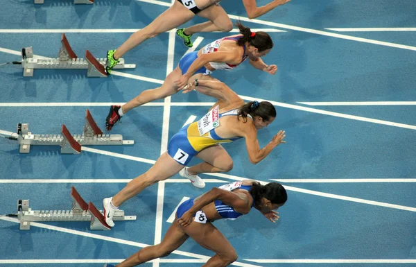 Competitors of 100m Women — Stock Photo, Image