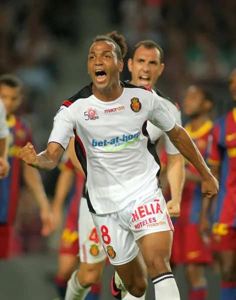 Emilio Nsue de Maiorca comemora gol — Fotografia de Stock