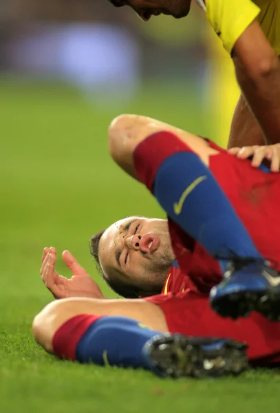 Iniesta dari FC Barcelona terluka — Stok Foto