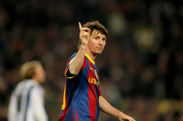 Leo Messi of Barcelona celebrates goal — Stock Photo, Image