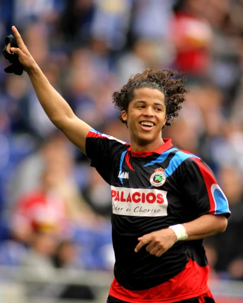 Giovani dos Santos of Racing de Santander celebrating goal — Stock Photo, Image