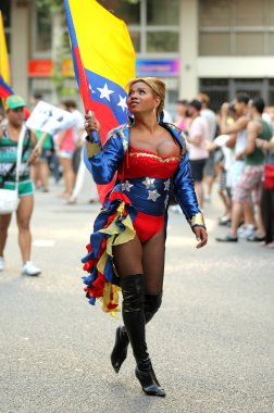 Transsexual parades during the annual Barcelona Gay and Lesbian Pride Festival clipart