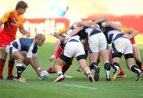 Irakli Gvinjilia of Georgia throws the ball to the scrum — Zdjęcie stockowe