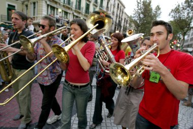 Musicians of music troop Les Ouiche Lorenea
