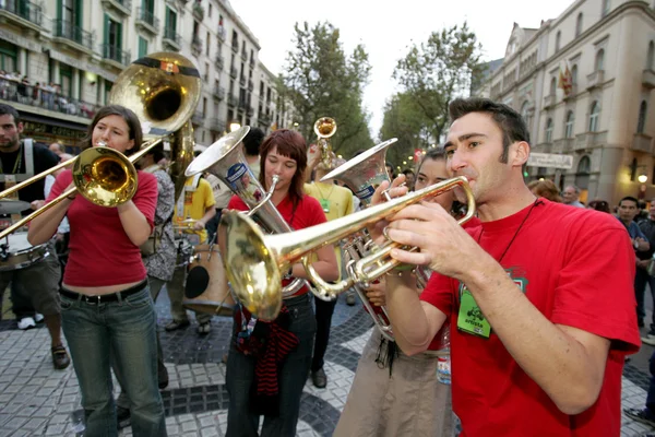 Músicos de la tropa musical Les Ouiche Lorenea — Foto de Stock