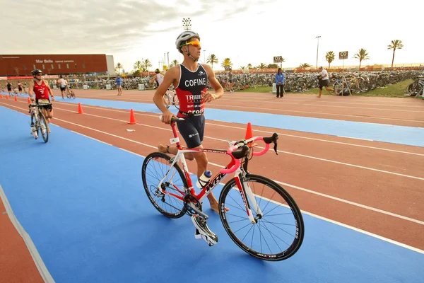 Triathlete cristian cofine Hiszpania — Zdjęcie stockowe