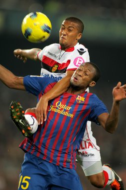 Gianni Zuiverloon(L) Mallorca ile Seydou Keita(R) Barselona VIES