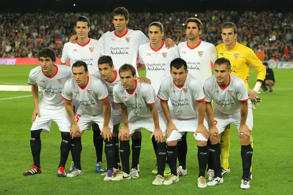 Sevilla fc team poseren — Stockfoto