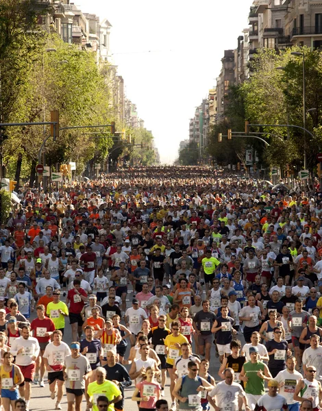 Runners on Cursa de El Corte Ingles — Stock Photo, Image