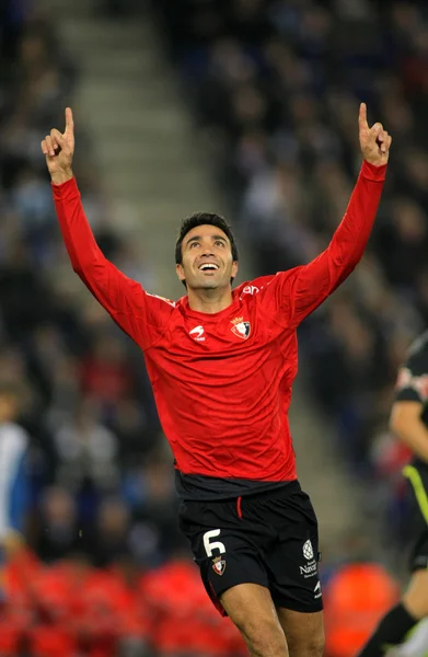 Javad Nekounam de Osasuna celebra gol — Fotografia de Stock