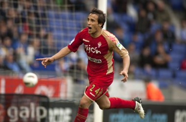 Sporting gijon oscar trejo gol kutluyor