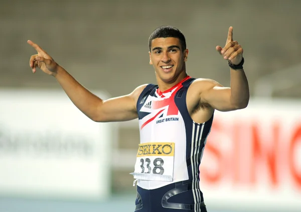 Adam Gemili of Great Britain celebrate gold — Stock Photo, Image