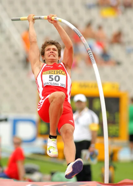 Lukas wirth van Oostenrijk tijdens polsstokhoogspringen — Stockfoto