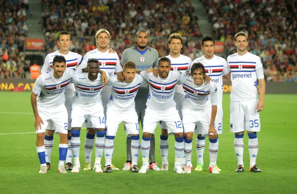 UC sampdoria team poserar — Stockfoto