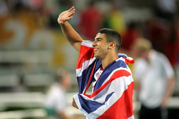 Adam Gemili of Great Britain celebrate gold on 100 — Stock Photo, Image