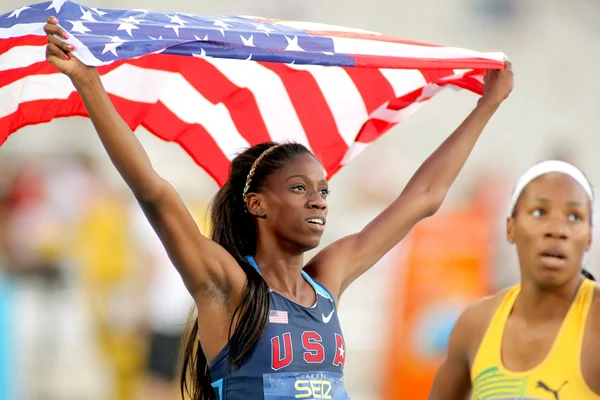 Ashley Spencer of USA celebrating gold — Stock Photo, Image