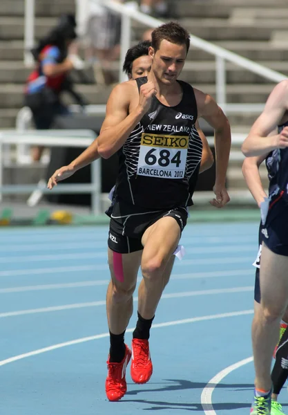 Brad Mathas i New Zealand under 800m begivenhed - Stock-foto