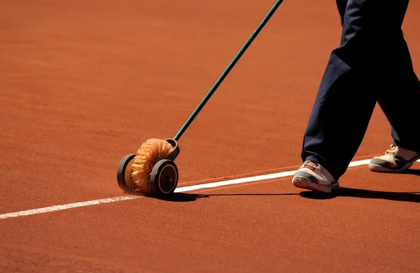 Limpieza de pista de tenis — Foto de Stock