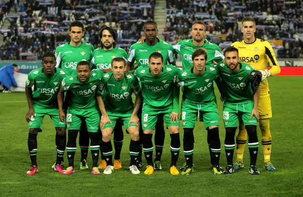 Real betis team poserar — Stockfoto