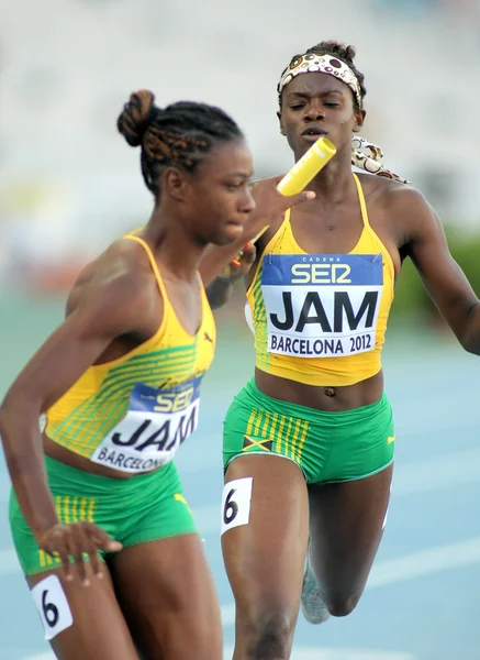 Olivia James e Sandrae Farquharson della Giamaica — Foto Stock