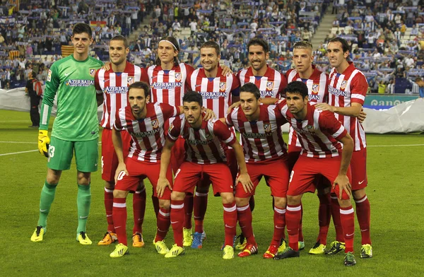 Atletico de madrid team poseren — Stockfoto