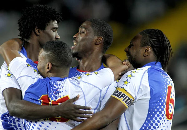 Cape verdean oyuncuların gol kutluyor — Stok fotoğraf