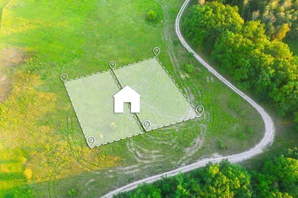 民間住宅建設のための土地の2つのプロットの地形マーク — ストック写真