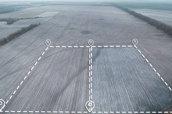 Mapa topográfico de parcelas agrícolas para la agricultura. Terreno de campo de venta para agronegocios. — Foto de Stock