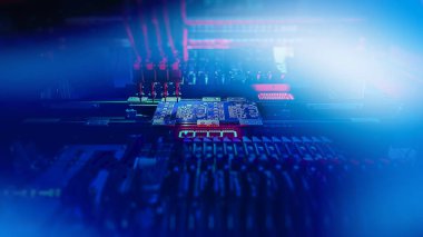 Automatic production of computer chips by SMT Pick and Place machine with Machine Vision System
